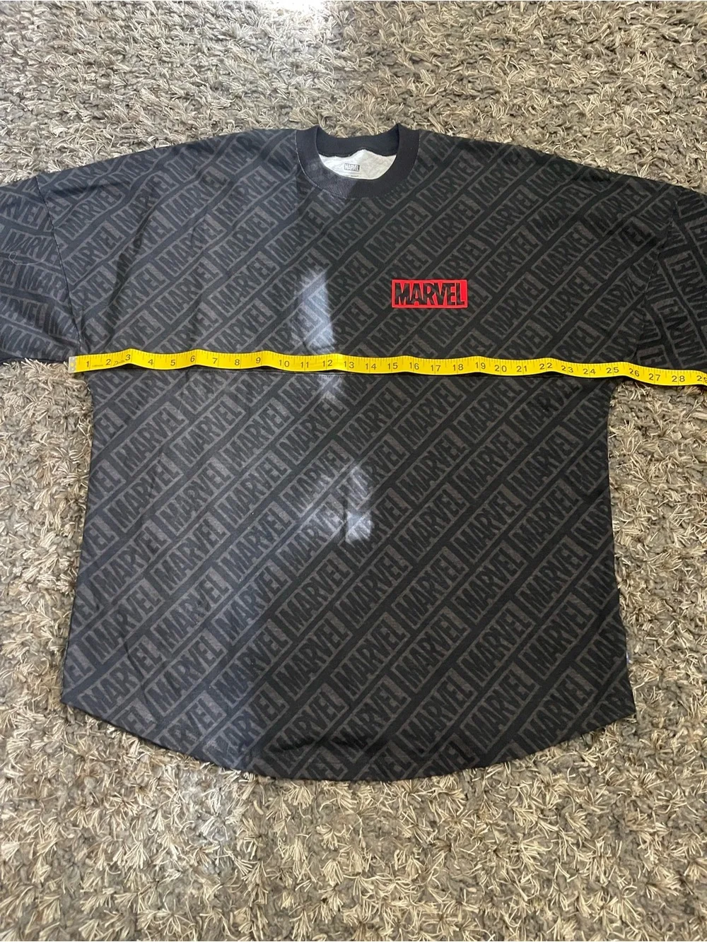 Disney Parks Marvel Monogram Spirit Jersey Medium Black Red Logo